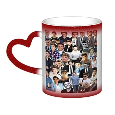 Image of YINGD Zac Mug Efron Ceramic Heat Changing Coffee Sensitive Color Beverage Tea Red