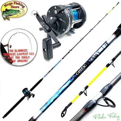 Image of Fladen Norway Fishing Set Combo Boat Sea Rod 2.10 m 30 40 lbs / + Multiplier Reel Line