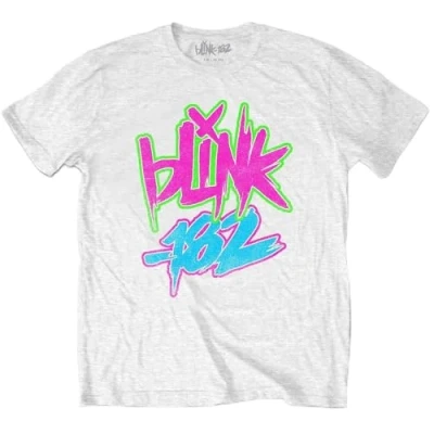 Image of Blink 182 Neon Logo Official Childrens Tee T Shirt Boys Kids 9 10 Years