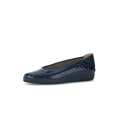 Image of Gabor Womens 400.86 Piquet Patent Leather Slip On Wedge Shoes 4.5 UK