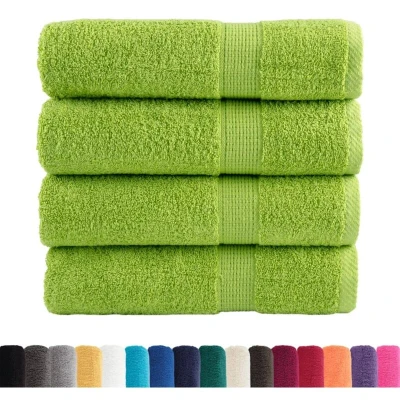 Image of vidaXL Premium Hand Towels SOLUND 4 pcs Apple Green 50x100 cm 600 gsm