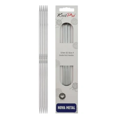 Image of KnitPro 20 cm x 3.25 mm Nova Double Pointed Needles, Silver