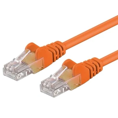 Image of PremiumCord Network Cable, Ethernet, LAN &amp; Patch Cable CAT5e, UTP, Quick Flexible Robust RJ45 1Gbit/S, AWG 26/7, Copper 100% Cu, Orange, 1 m