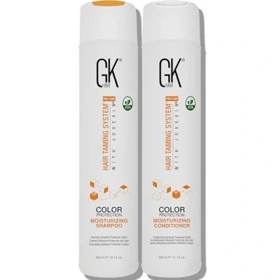 Image of GK Hair Global Keratin Moisturizing Shampoo and Conditioner Duo Hydrating Formula for Normal to Dry Colour Protection Infused with Healthier Sulfate Paraben Free Suitable Men Women 300ml