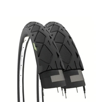 Image of Ecovelò Covers 26 x 1.50 (40 559) Slick Tyres for MTB Mountain Bike Hybrid Bicycle, 2 Unisex Adult, Black, Unique