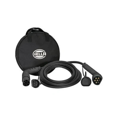 Image of HELLA 8KE 358 255 001 Type 2 Charging Cable 3.7 kW for EV Electric Cars and Plug in Hybrid 1 Phase 16 A 4 Metres Mode 3 Car Black