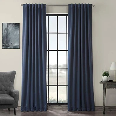 Image of HPD Half Price Drapes Curtain For Room Darkening 50 X 108 (1 Panel), BOCH 194033 108, Nocturne Blue