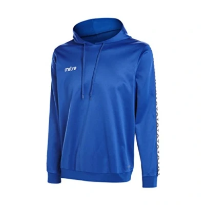 Image of Mitre Delta Poly Football Training Hoodie Royal/White, X Small/32 34 Inches