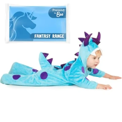 Image of PRETEND TO BEE Blue and Purple Dinosaur Monster Onesie Fancy Dress Costume for Kids/Toddlers/Baby, 12 18 Months