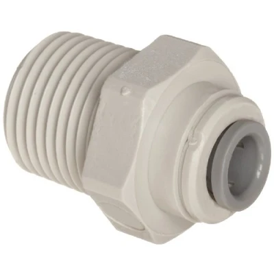 Image of John Guest Straight Adaptor 3/8 inch Tube OD x 1/2 NPTF Male Thread (one Supplied)