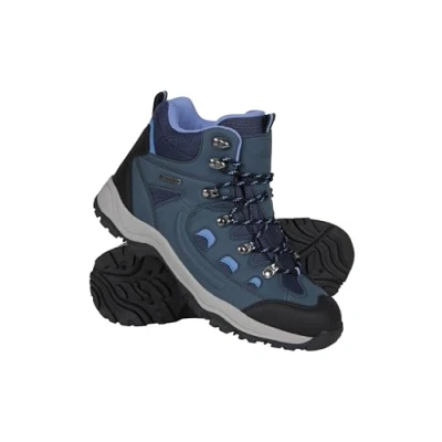 Image of Mountain Warehouse Adventurer Womens Boots Waterproof Rain Boots, Synthetic &amp; Textile Walking Shoes for Autumn Winter, Hiking Trekking Navy Adult Shoe Size 8