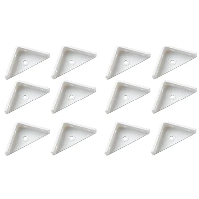 Image of fiXte Corner Brace Brackets Right Angle Cupboards Cabinets Box Making 50mm x (2&quot; 2&quot;) Plastic White (Pack of 12)
