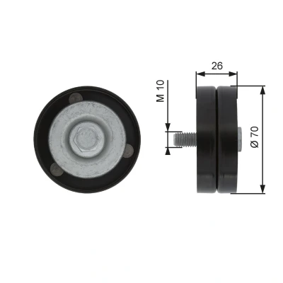 Image of K05066938AA, K5066938AA Idler Pulley GATES FleetRunner Micro V Kit T36363 CHRYSLER: VOYAGER 4, JEEP: Cherokee III