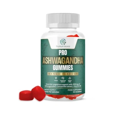 Image of Ashwagandha Chamomile, Lavender &amp; Lemon Balm Gummies with Vitamin B6, Reduce Stress Formula, Sleep Support Anxiety Relief Mango Flavour (1 Month Supply)