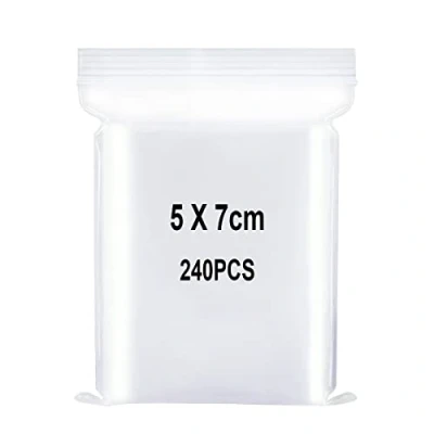 Image of Resealable Clear Plastic Bags, Sealed Bag, Storage Press Seal Thickening and Durable, Apply to Electronic Components, 2x2.8&quot;(5x7cm) 240PCS