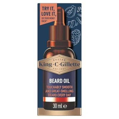Image of King C Gillette Beard Oil for Men with Plant Based Argan, Jojoba Avocado, Macadamia Seed and Almond Oils, 30 ml