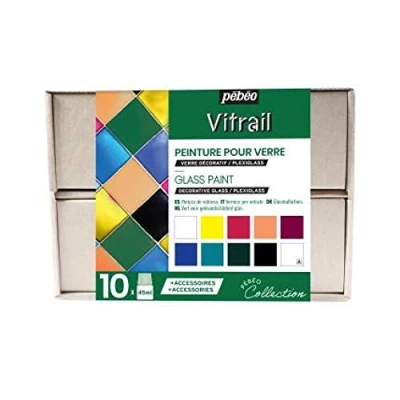 Image of Pebeo VITRAIL Collection Set, Assorted, 45 ml (Pack of 10)