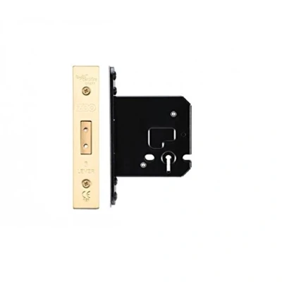 Image of 3 Lever Deadlock 64mm C/W Forend and Strike PVD Brass ZUKD364PVD