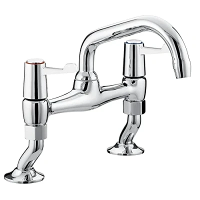 Image of Bristan VAL2 PSNK C CD Value Deck &amp; Bridge Sink Mixers, Chrome