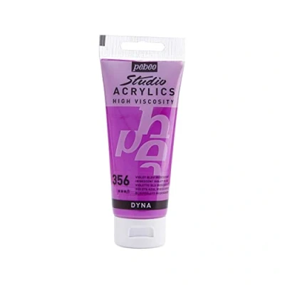 Image of PEBEO 832 356 100ml Studio Acrylic Paint, Iridescent Violet Blue, 15.5 x 4 6.5cm