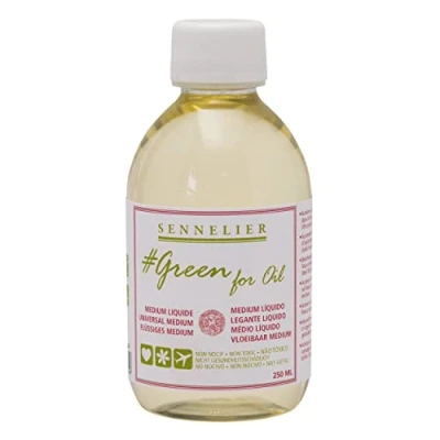 Image of Sennelier Green for oil paint 250ml Universal Medium non harmful natural ingedients