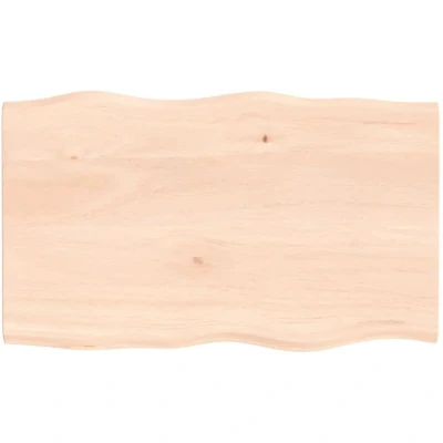 Image of vidaXL Table Top Desk Floating Shelf Untreated Solid Wood Oak Live Edge