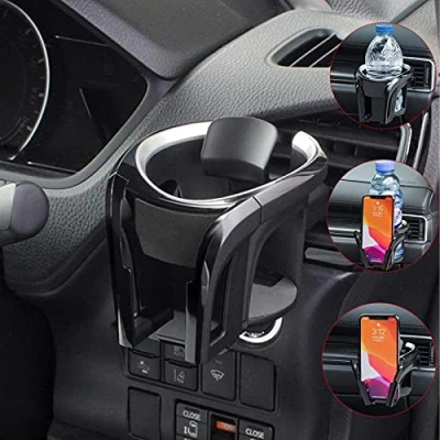 Image of IRYNA Car Cup Holder,Adjustable Phone Holder 2 IN 1 Mobile Mount for Cars,Car Air Vent Bracket Hot Drinks Compatible with Most Vehicles