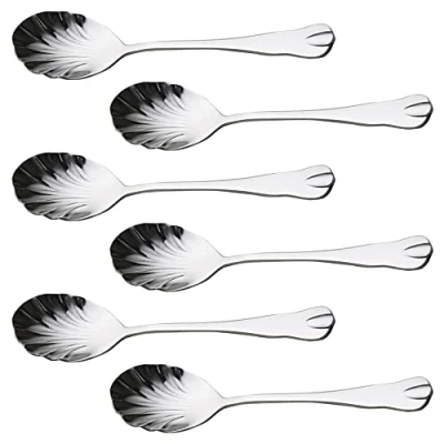 Image of 6 Pcs Coffee Sugar Spoon Stainless Steel Spoons Teaspoon for Latte Espresso Hot Chocolate Drinks Dessert