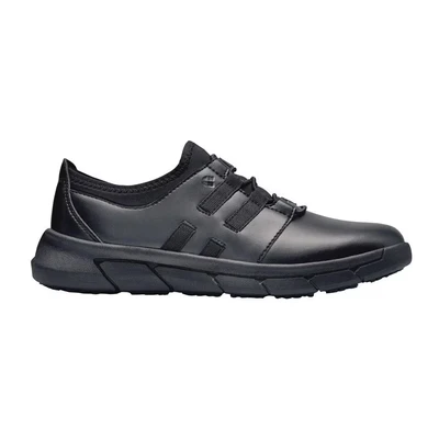 Image of Shoes for Crews Work Karina Women Slip Resistant, Sporty Shoes, Light Sneakers with Laces and Padding, Metal Free Vegan Black
