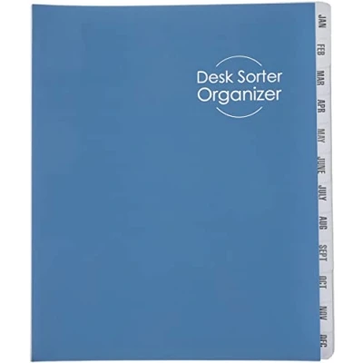 Image of Smead Desk File/Sorter, Monthly (Jan Dec), 12 Dividers, Letter Size, Dark Blue (89286)