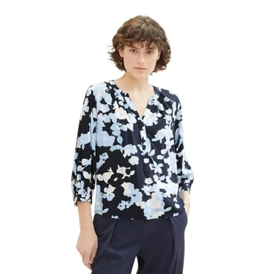 Image of TOM TAILOR Women&#039;s 1040308 Blouse, 34757 Blue Geometric Print, 14