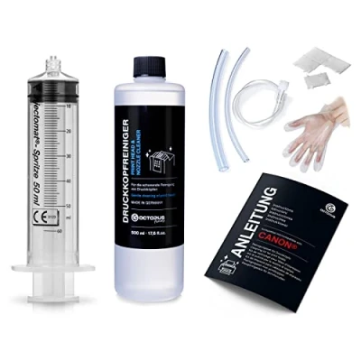 Image of Octopus nozzle cleaner, print head cleaner compatible for Canon Pixma heads with hose adapters (500 ml)