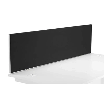 Image of Office Hippo Upholstered Desktop Screen, Black, Fabric, 180 x 3 40 cm
