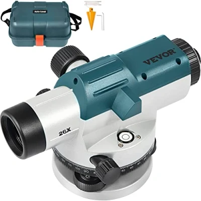 Image of VEVOR Automatic Optical Level, 26X, 40 mm Aperture Auto Level Kit with Magnetic Dampened Compensator and Transport Lock, Height Distance Angle Measuring Tool w/Hard Plastic Case, IP54 Waterproof