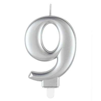 Image of Unique 19599 Birthday Candle 8 cm Metallic Silver Colour 1 Count (Pack of 1)