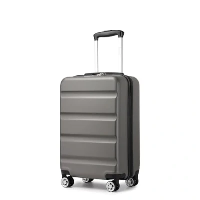 Image of Kono 20 Inch Cabin Suitcase Lightweight Hard Shell Luggage TSA Lock Dual Spinner Wheels Small Hand for Travel &amp; Business (Grey,55x35x22cm)