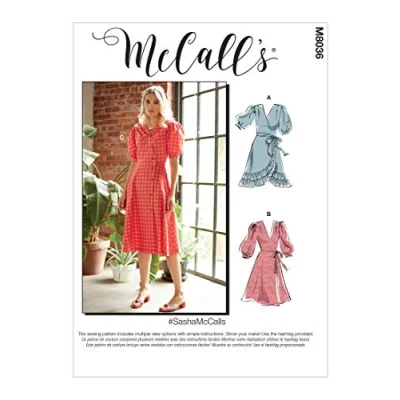 Image of McCalls Pattern M8036A5 Misses&#039; Dresses &amp; Sash, Paper, Various, A5 (6 8 10 12 14)