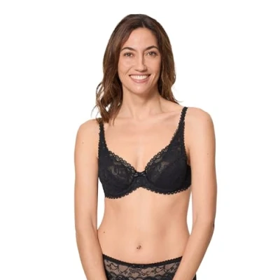 Image of Playtex Women&#039;s Flower Elegance Underwired Bra, Black, 40E