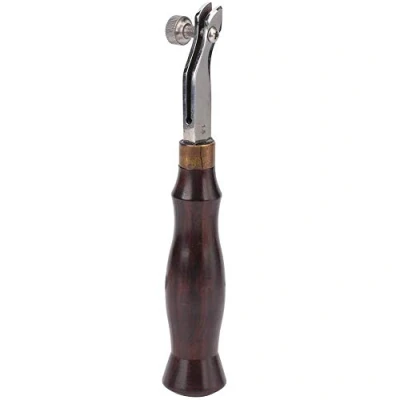 Image of Leather Edge Creaser, Stainless Steel Adjustable Craft Stitching Groover Creaser with Ebony Handle Working Tool(1.5mm)