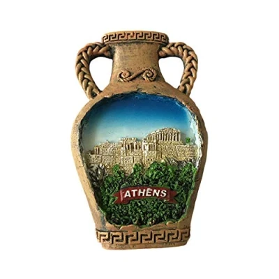 Image of 3D Athens Greece Refrigerator Magnet Tourist Travel Souvenirs Handmade Resin Craft Magnetic Stickers Home Kitchen Decoration Fridge Collection Gift