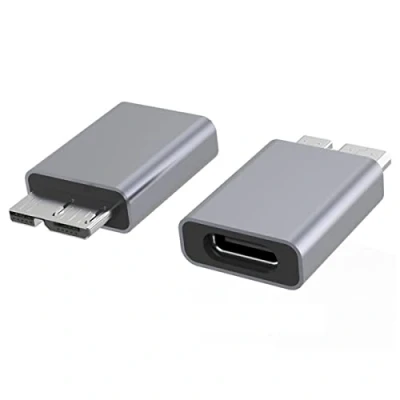 Image of HTGuoji USB C to Micro B Adapter,Fast Charge Type Cable Adapter, 3.0 3.1 Adapter for External Hard Drive Disk Portable SSD HDD (2 Pack)