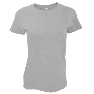 Image of SOLS Womens/Ladies Imperial Heavy Short Sleeve T Shirt (Grey Marl) Cotton Size Medium