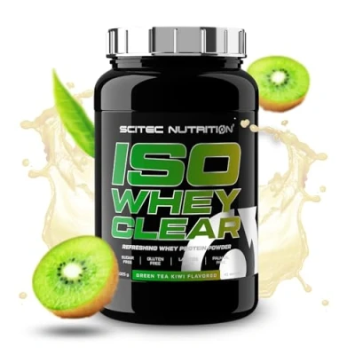 Image of Scitec Nutrition Iso Whey Clear Refreshing Protein Drink Sugar Free Lactose Gluten Palm Oil Free, 1025 g, Green Tea Kiwi