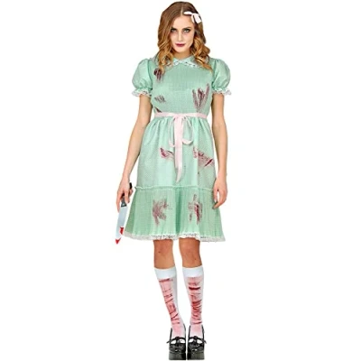 Image of Widmann 10312 Killer Doll Costume Dress, Belt, Stockings, Theme Party, Halloween, Multicoloured, M