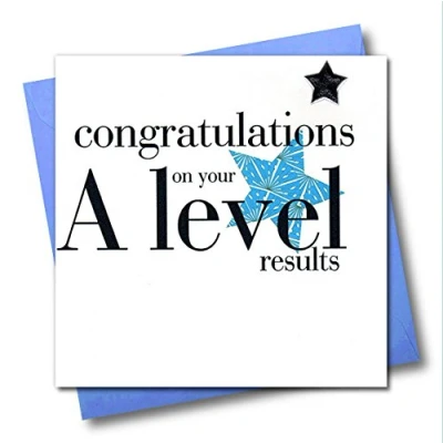 Image of Claire Giles Hearts and Stars A Levels Congratulations Card Blue