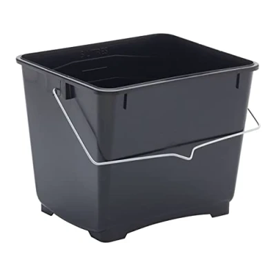 Image of ProDec Small Plastic Paint Scuttle Bucket 100 percent Recycled With Metal Carry Handle For All Types of and Paste Suitable 4&quot; 6&quot; Mini Rollers, Black, 5 litre (1 gallon)