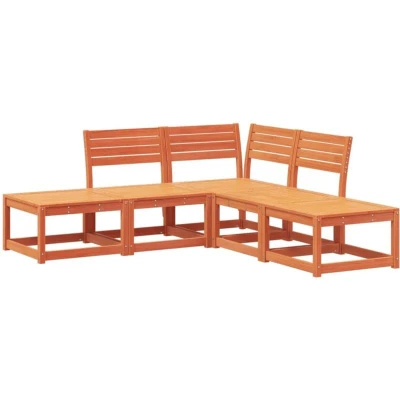 Image of vidaXL 5 Piece Garden Lounge Set Wax Brown Solid Wood Pine