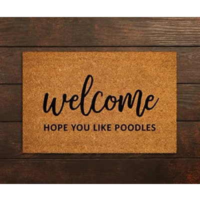 Image of Ensound Poodles Welcome Doormat, Funny Mat, New Home &amp; Wedding Gift, 30x18 Inch