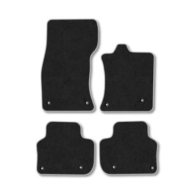 Image of Car Mats Compatible with Jaguar Xf (2015 ) Tailored Fit Grey Carpet Floor Set Accessory Custom 4 Pieces Anti Slip Backing &amp; Binding Trim Edge