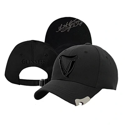 Image of Guinness Black 3D Harp Bottle Opener Baseball Cap(Size: One Size)